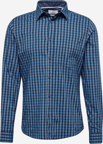 s.Oliver Regular fit Button Up Shirt in Blue: front