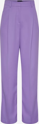 PIECES Wide leg Pleat-front trousers 'Blayke' in Purple: front