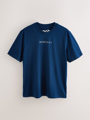 Pijama lungă 'Hokusai' de la Next pe albastru