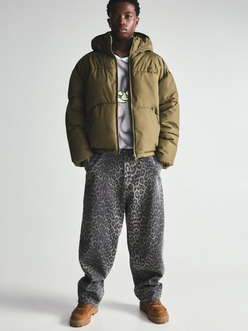 Pull&Bear Winter Jacket in Green