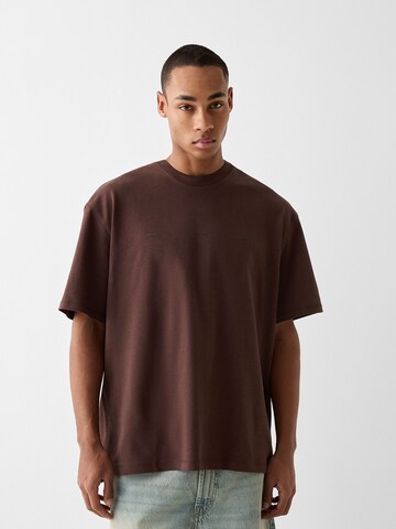 T-Shirt Bershka en marron : devant