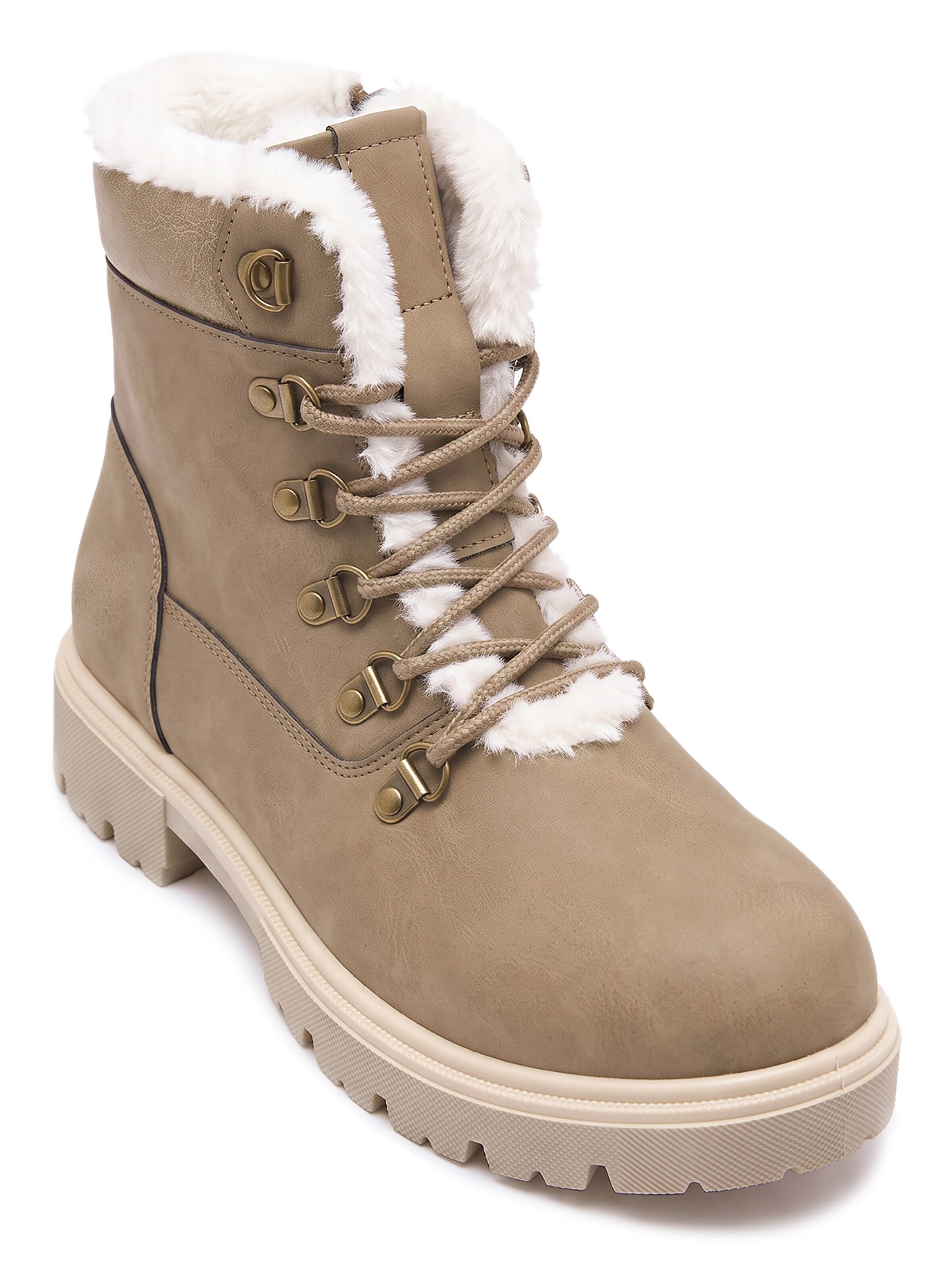 Lucky Z Lace-Up Ankle Boots in Green: front