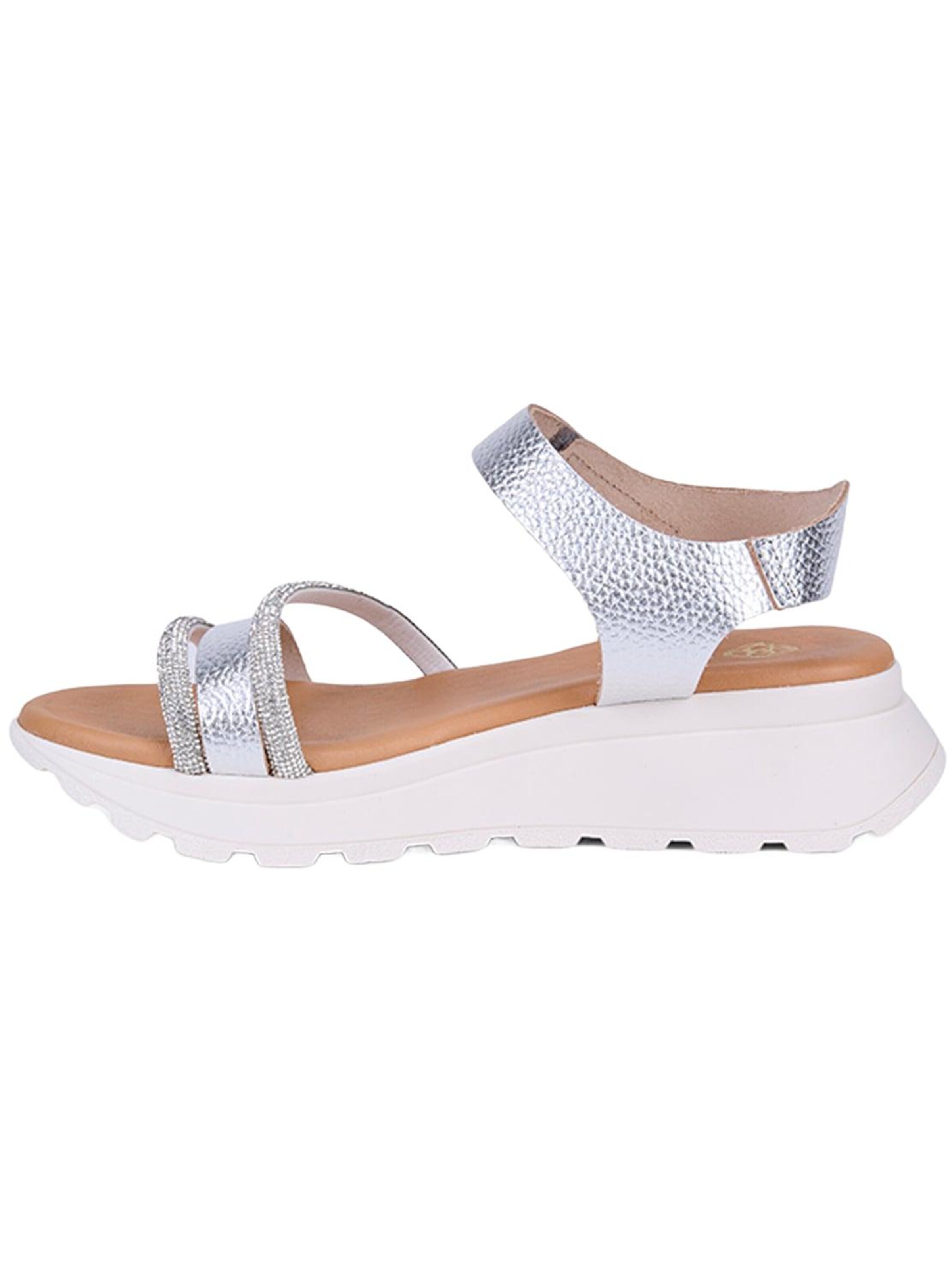 Desa - Sandalias 'DESA Damen-Keilsandalen aus Leder mit Steindetails' en plata