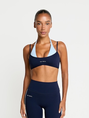 YO-GAYA Bustier Sport bh 'Layered Halter Bra' in Blauw