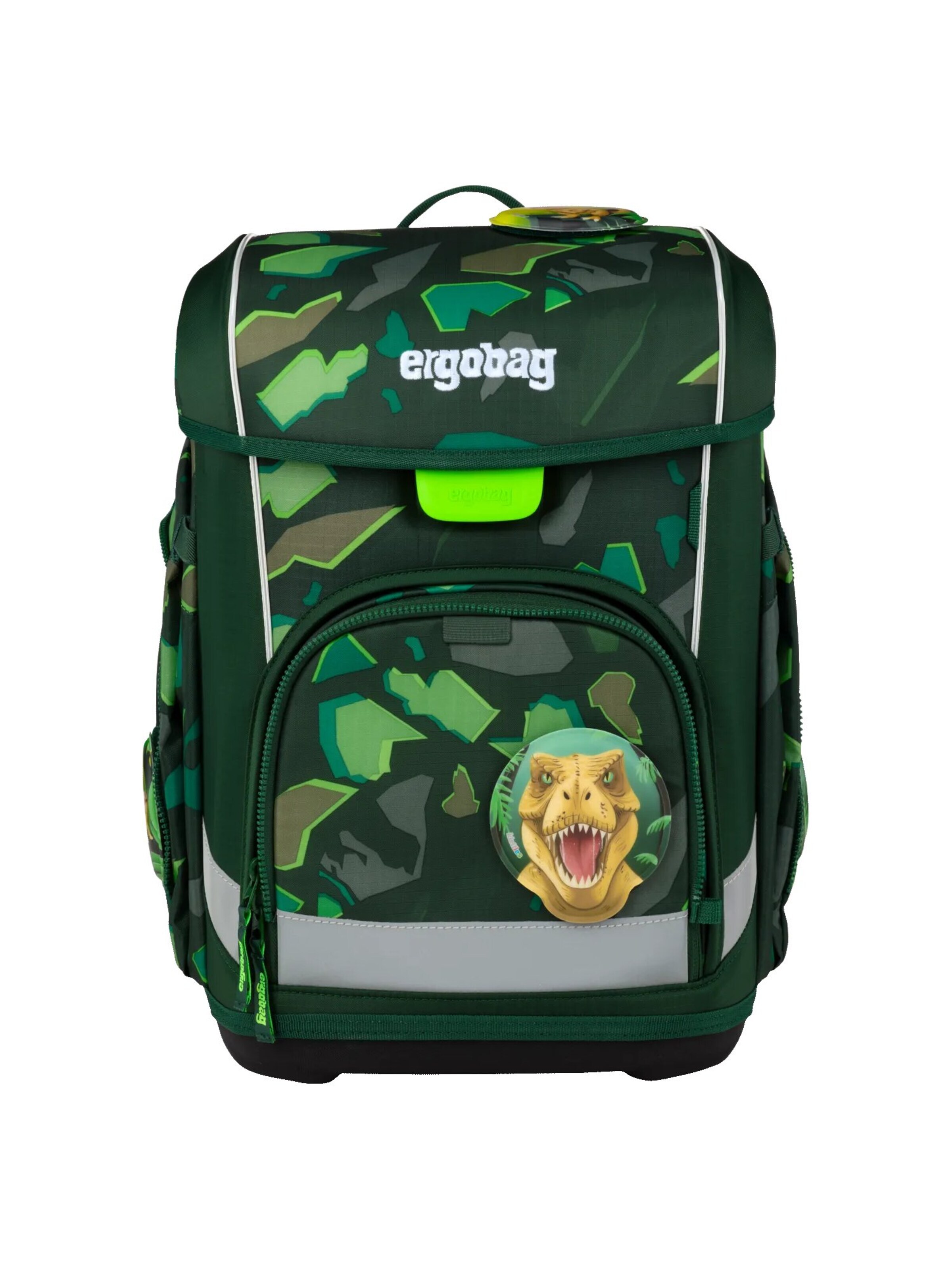 ergobag Backpack 'Schulranzen-Set cubo light Set' in Green