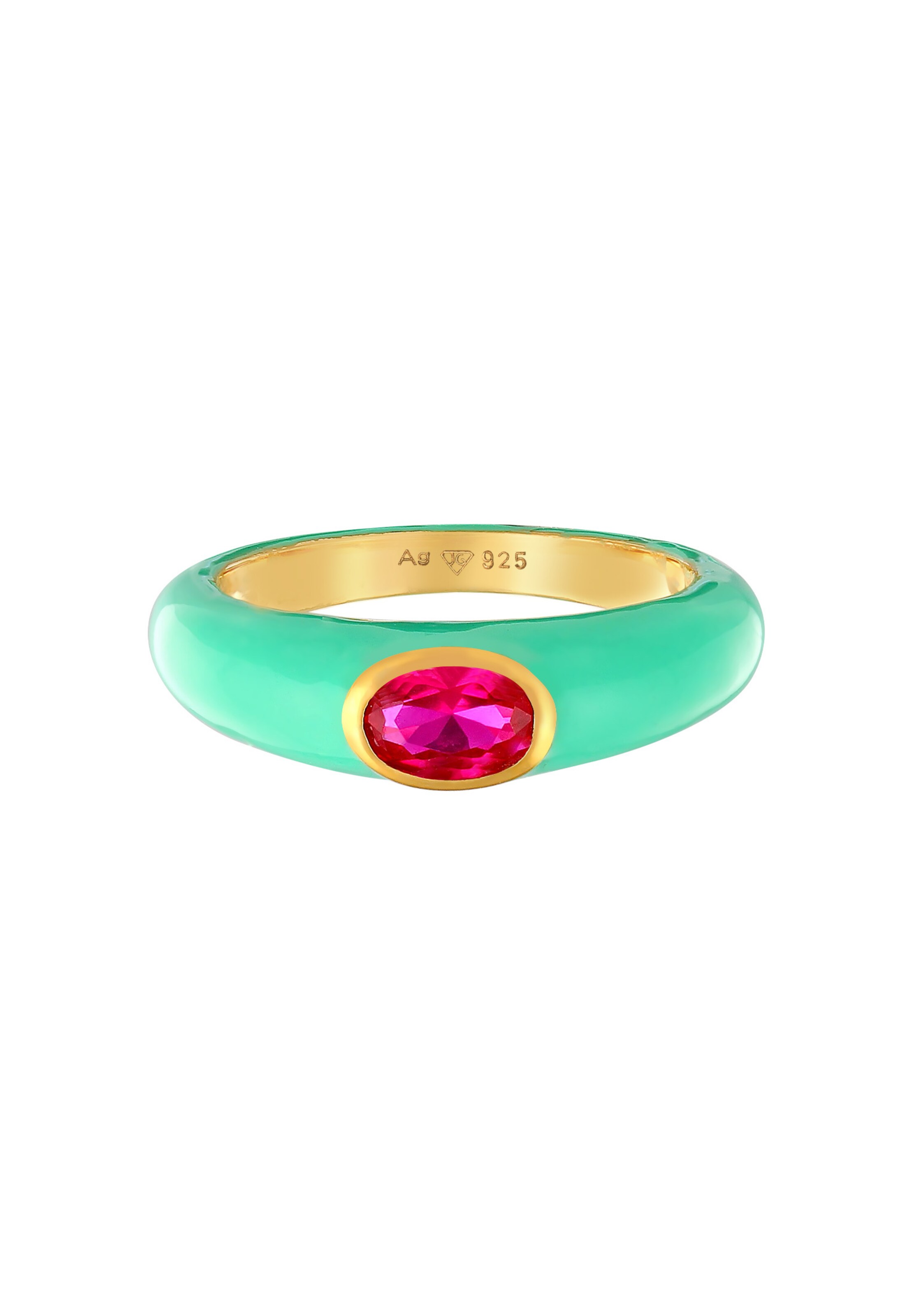 ELLI Sormus 'Solitär' värissä vihreä