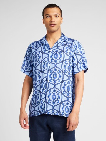 Les Deux Comfort fit Overhemd in Blauw: voorkant