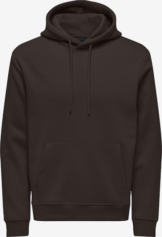 Only & Sons Mikina 'ONSConnor' – hnědá: přední strana