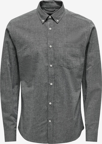 Only & Sons Button Up Shirt 'TORP' in Grey: front