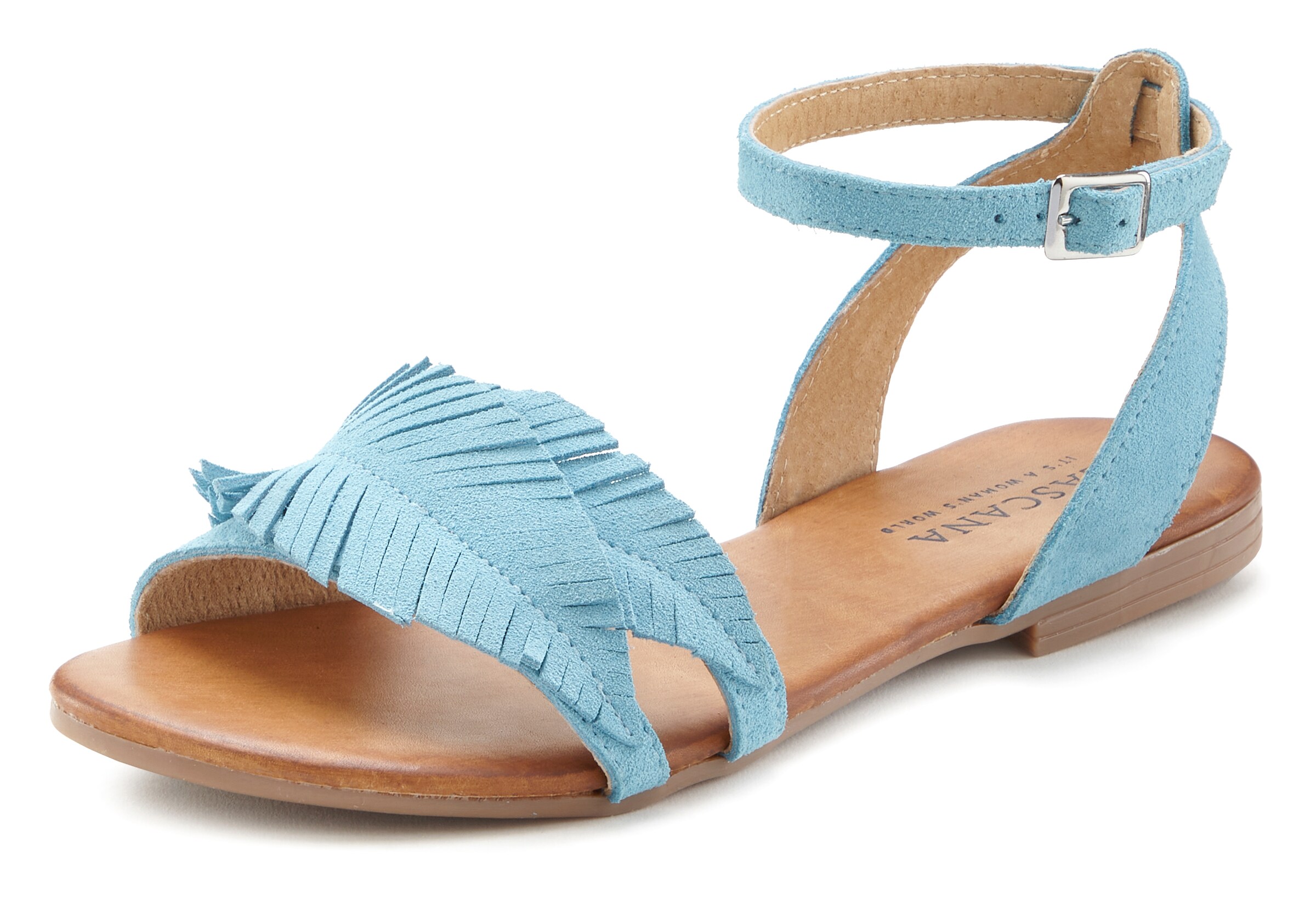 LASCANA - Sandalias con hebilla en azul: frente