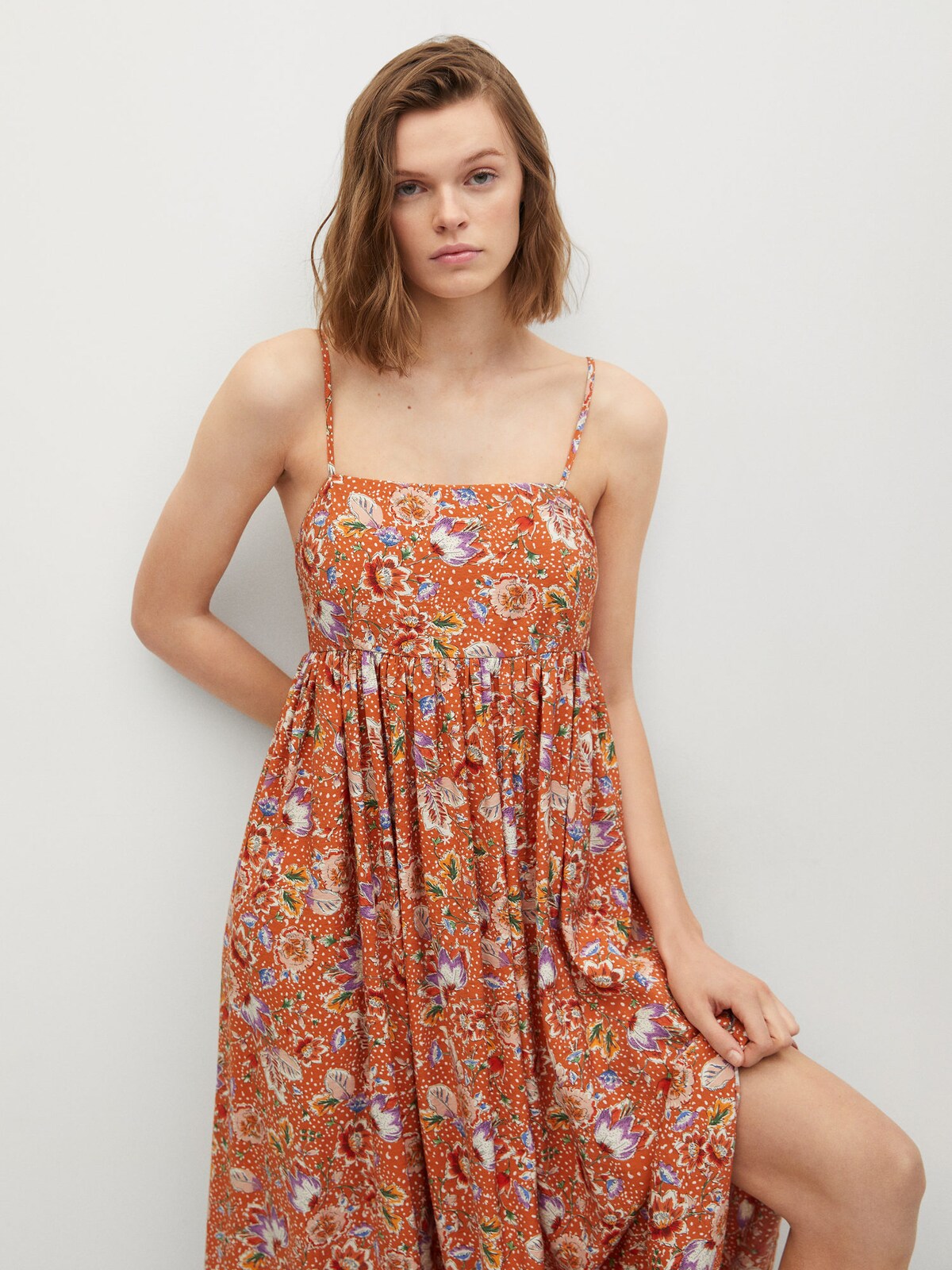 MANGO Robe d’été 'CECI' en mélange de couleurs / orange ABOUT YOU