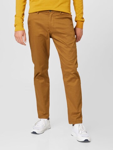 SELECTED HOMME - Regular Calças chino 'Buckley' em castanho: frente