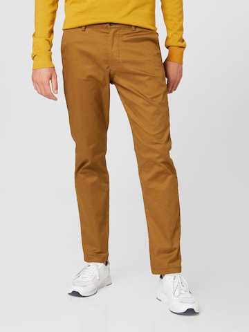 SELECTED HOMME Regular Chino Pants 'Buckley' in Brown: front