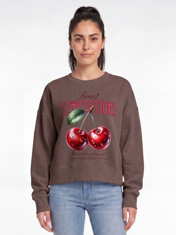 Sweat-shirt 'Sweet Temptations' Watapparel en marron : devant