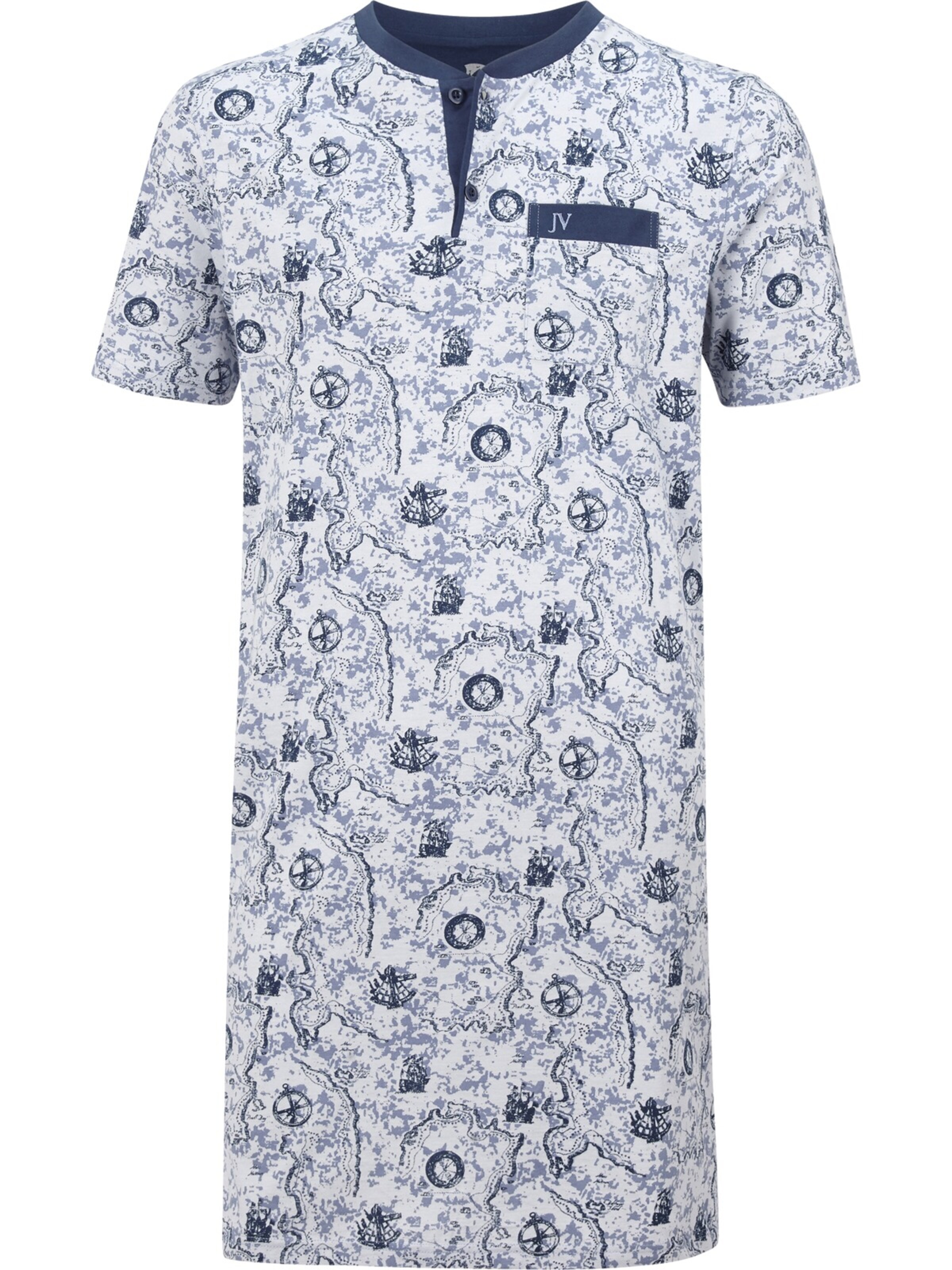 Jan Vanderstorm Long Pajamas ' Unni ' in Blue: front