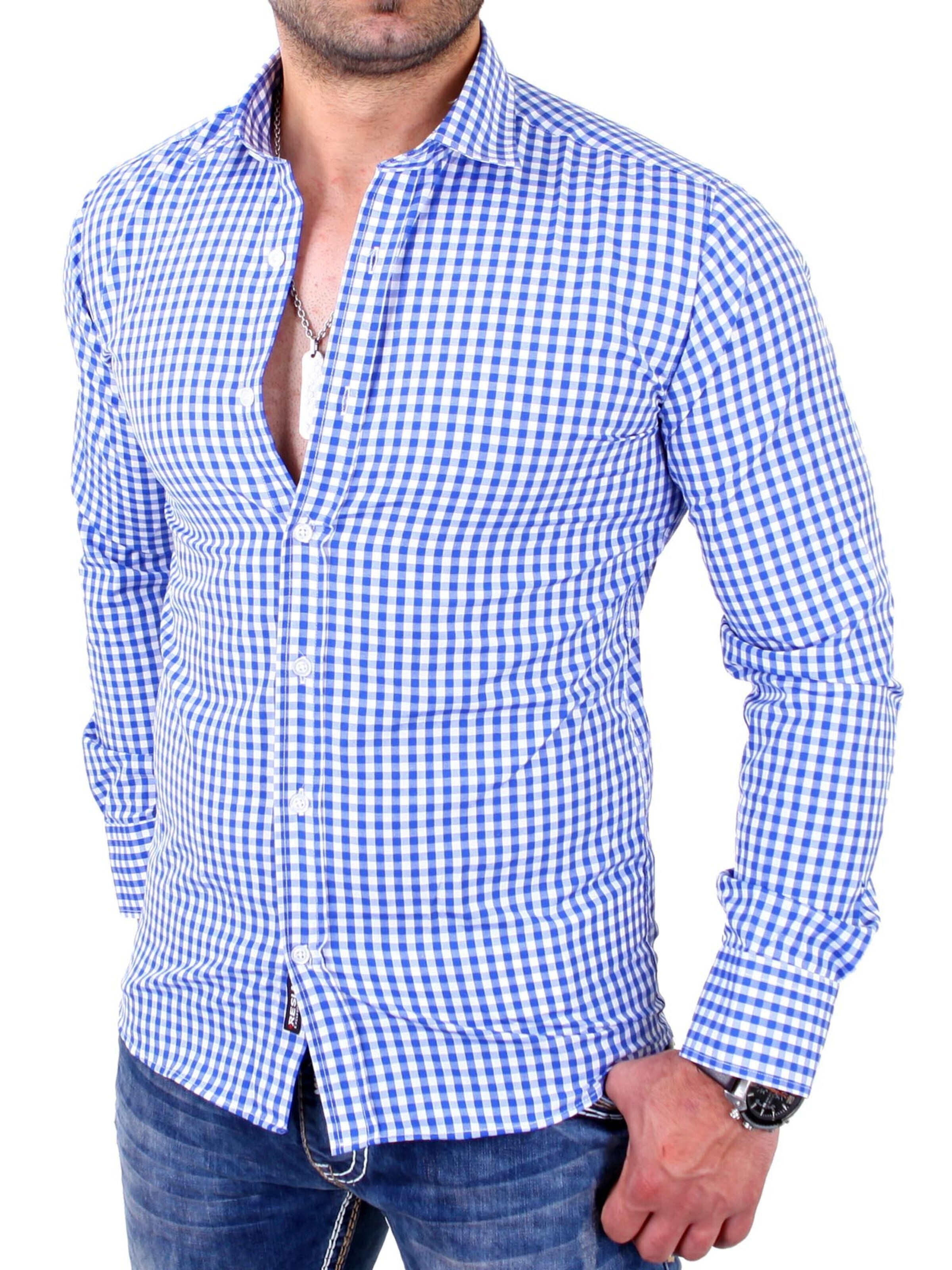 Reslad Slim fit Button Up Shirt 'RS7007' in Blue