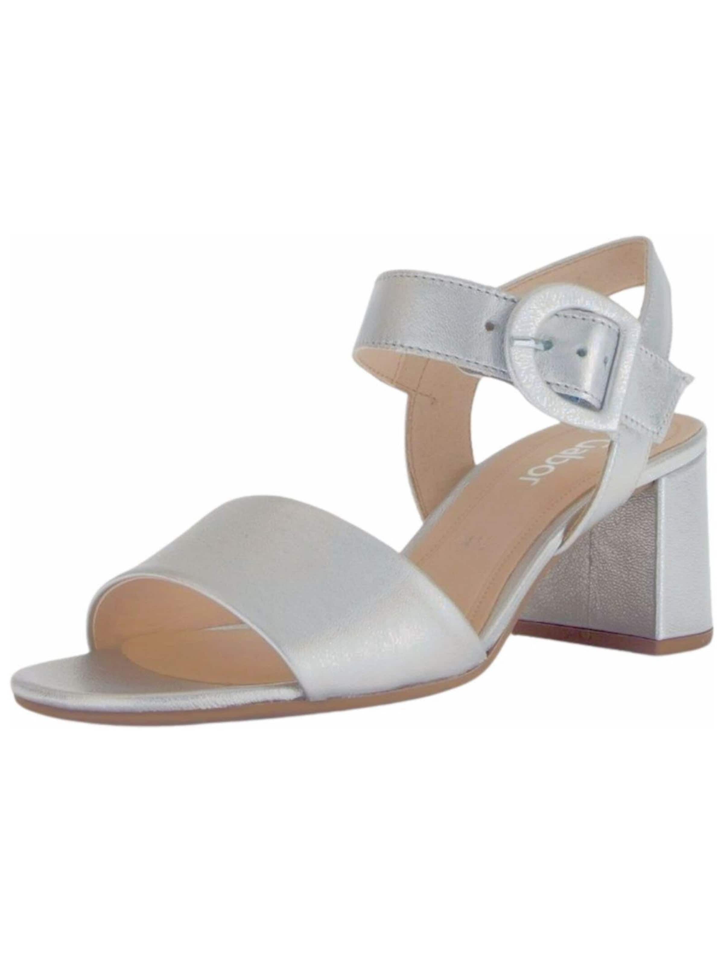 Sandales à lanières GABOR en argent : devant