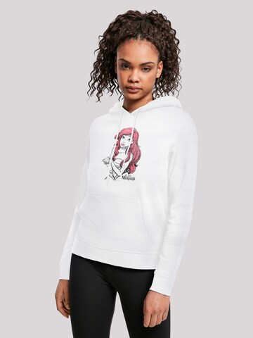 Sweat-shirt 'Disney Arielle Die Meerjungfrau Shell Sketch' F4NT4STIC en blanc : devant