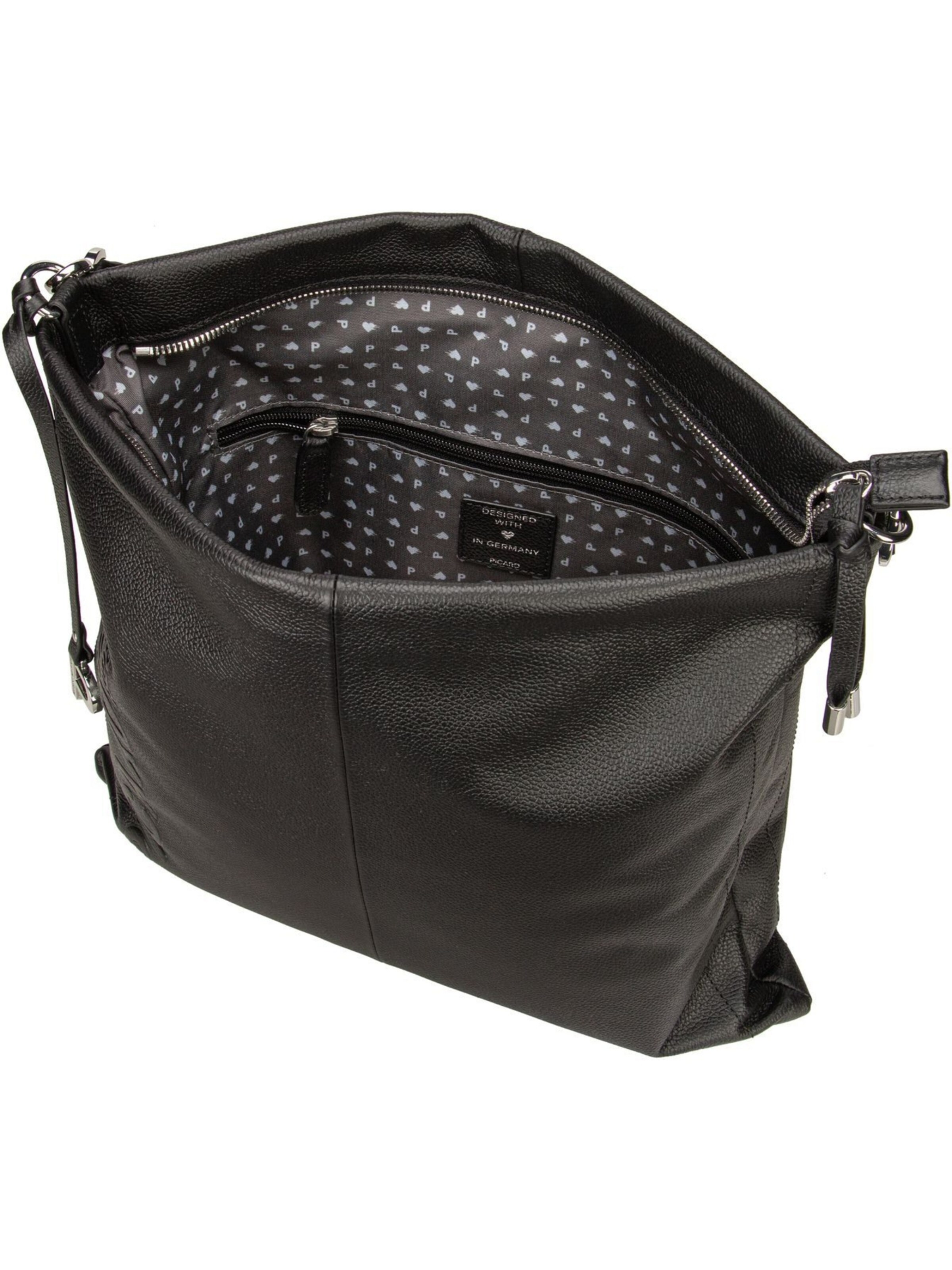Picard Schultertasche 'Zoom' in Schwarz