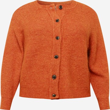Selected Femme Curve Knit Cardigan in Orange: front