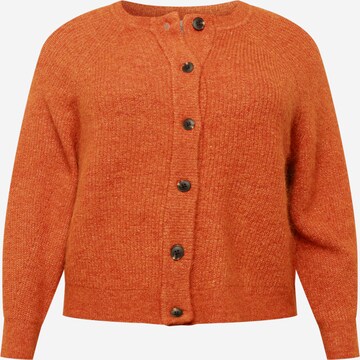 Selected Femme Curve Knit cardigan in Orange: front