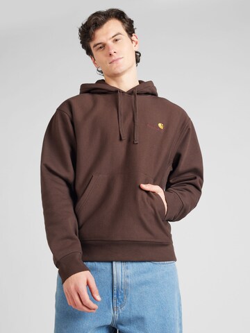 Sweat-shirt 'American Script' Carhartt WIP en marron : devant