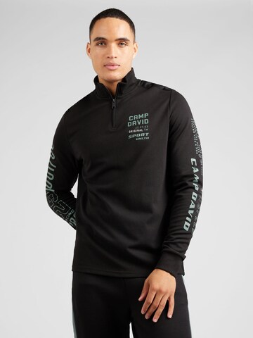 CAMP DAVID Sweatshirt in Zwart: voorkant