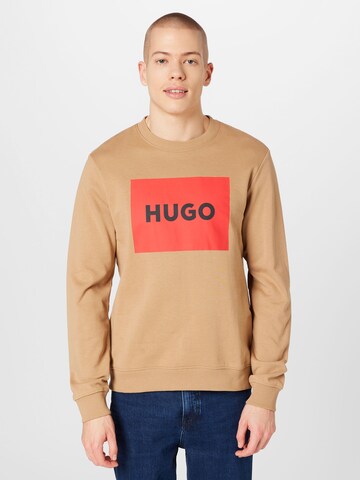 HUGO Red Sweatshirt 'Durago' in Beige: voorkant