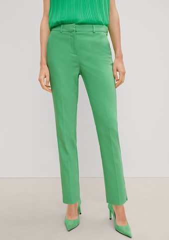COMMA Normální Kalhoty s puky – zelená: přední strana