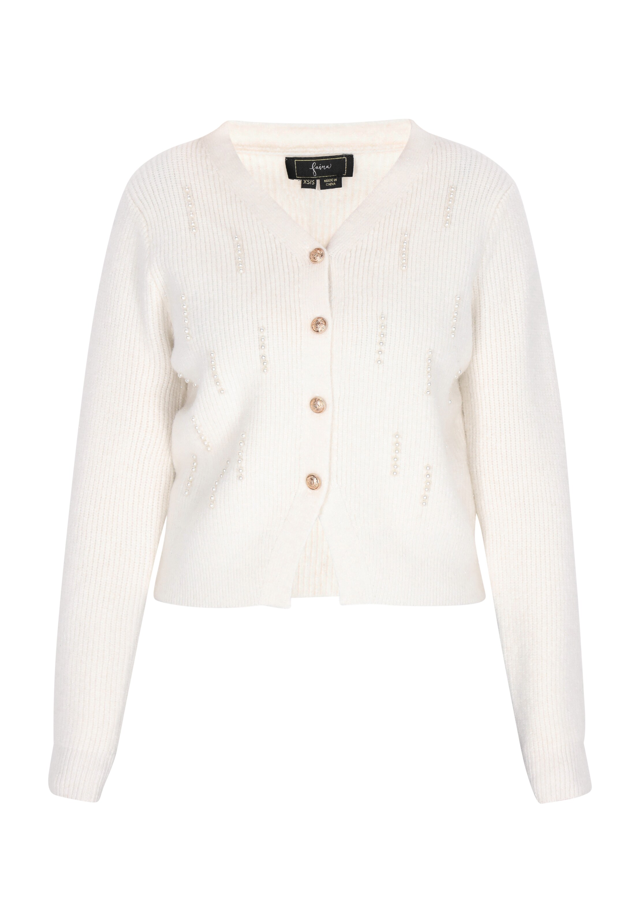 faina Knit cardigan in White: front