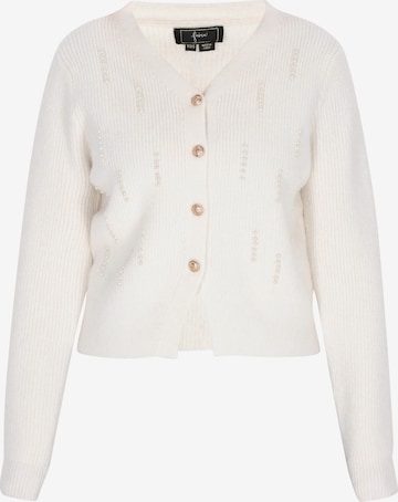 faina Knit Cardigan in White: front