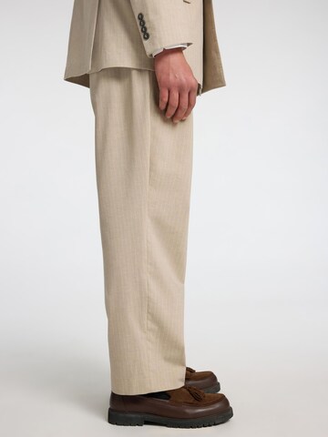 SELECTED HOMME Loosefit Bandplooibroek in Beige