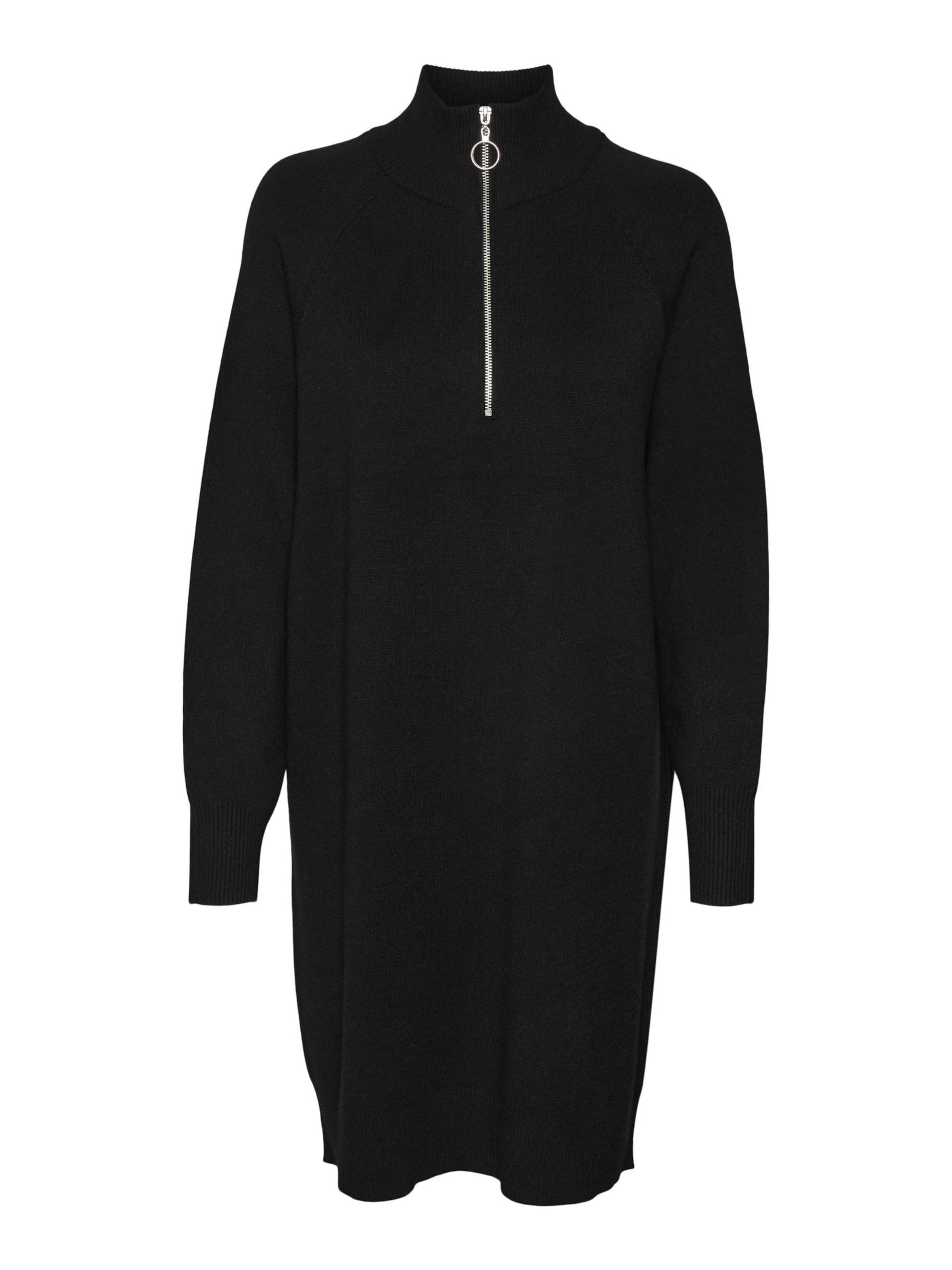 VERO MODA - Vestido de punto 'Goldneedle' en negro: frente