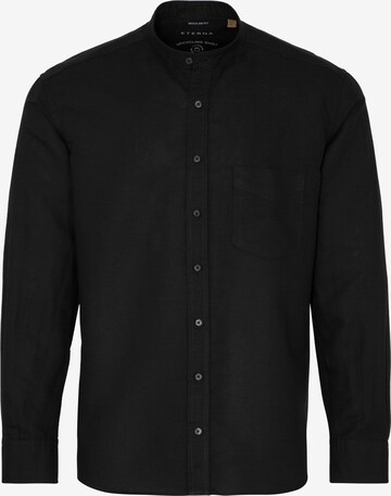 ETERNA Regular fit Overhemd in Zwart: voorkant