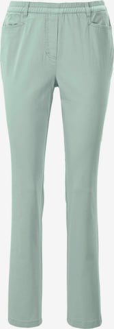 Coupe slim Pantalon 'Louisa' Goldner en vert : devant