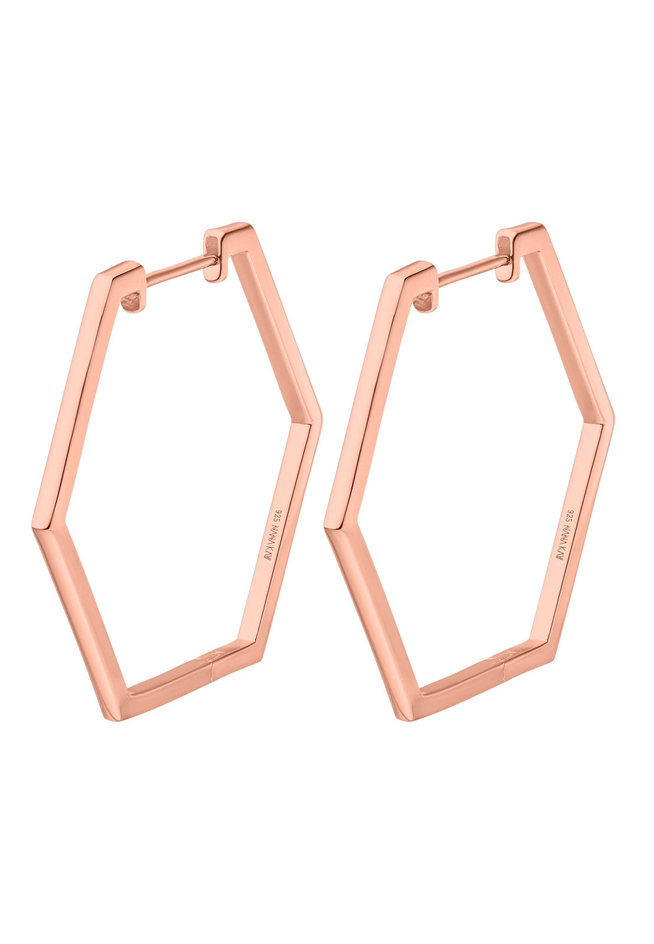 Nana Kay Silber-Creolen in Pink: Vorderseite