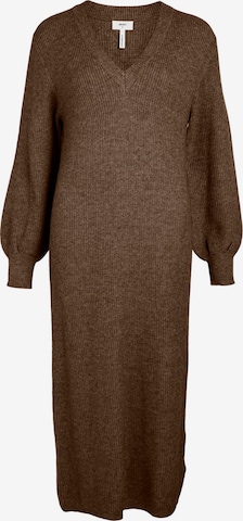 OBJECT Gebreide jurk 'Malena' in Bruin: voorkant