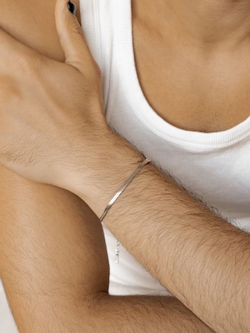 Hey Happiness Armband 'Serpent Flat' in Silber