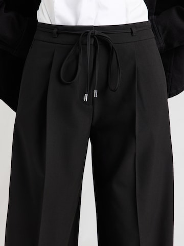 HUGO Wide leg Pleat-front trousers 'Haminde' in Black