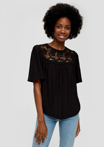 QS Bluse in Schwarz: Vorderseite