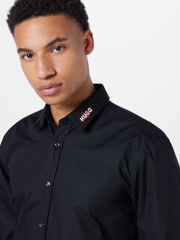 HUGO Red Slim fit Button Up Shirt 'Elisha 02' in Black