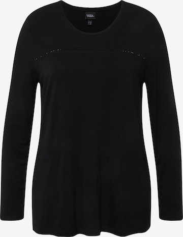 T-shirt Ulla Popken en noir : devant