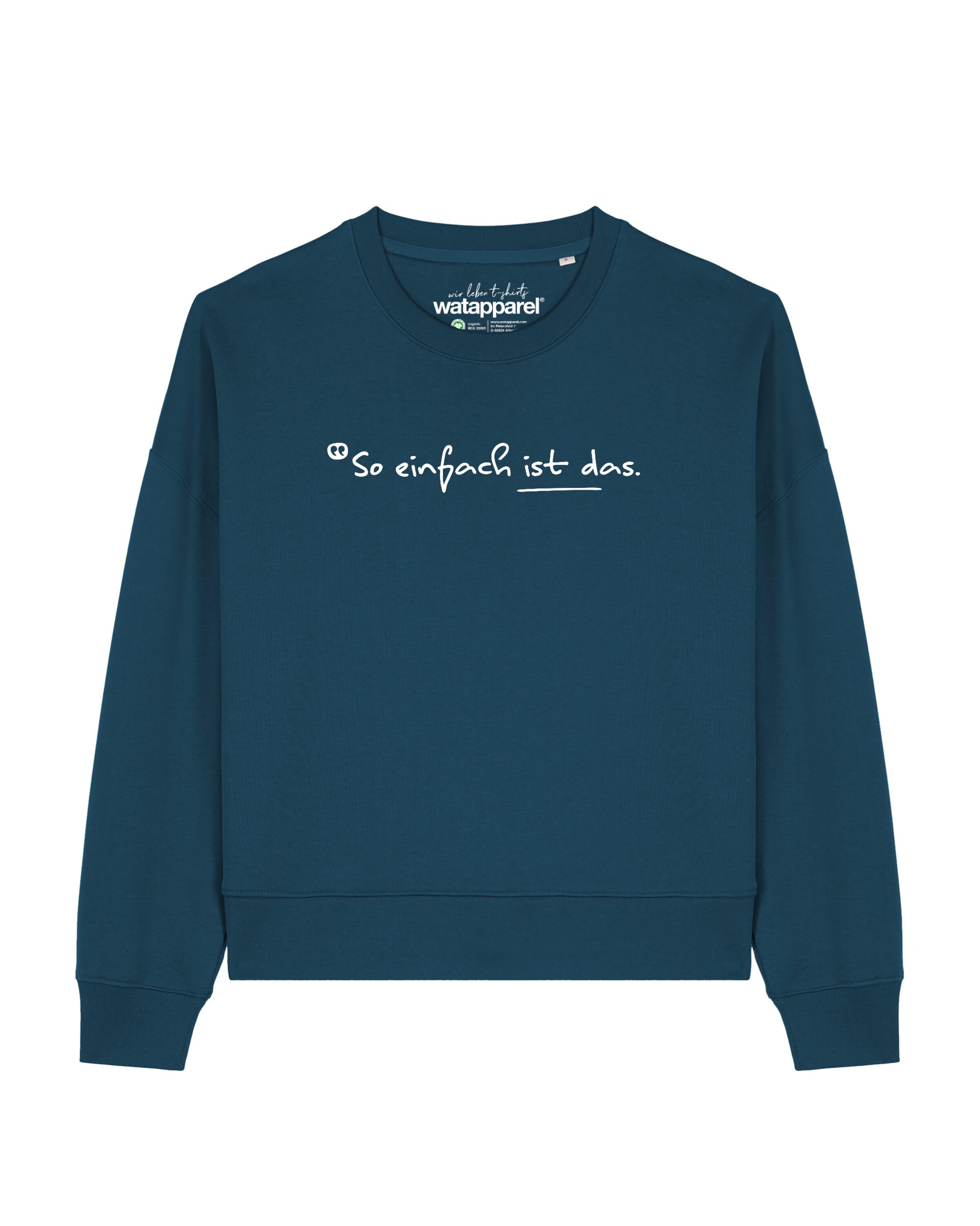 Watapparel Sweatshirt 'So Einfach Ist Das' in Groen: voorkant