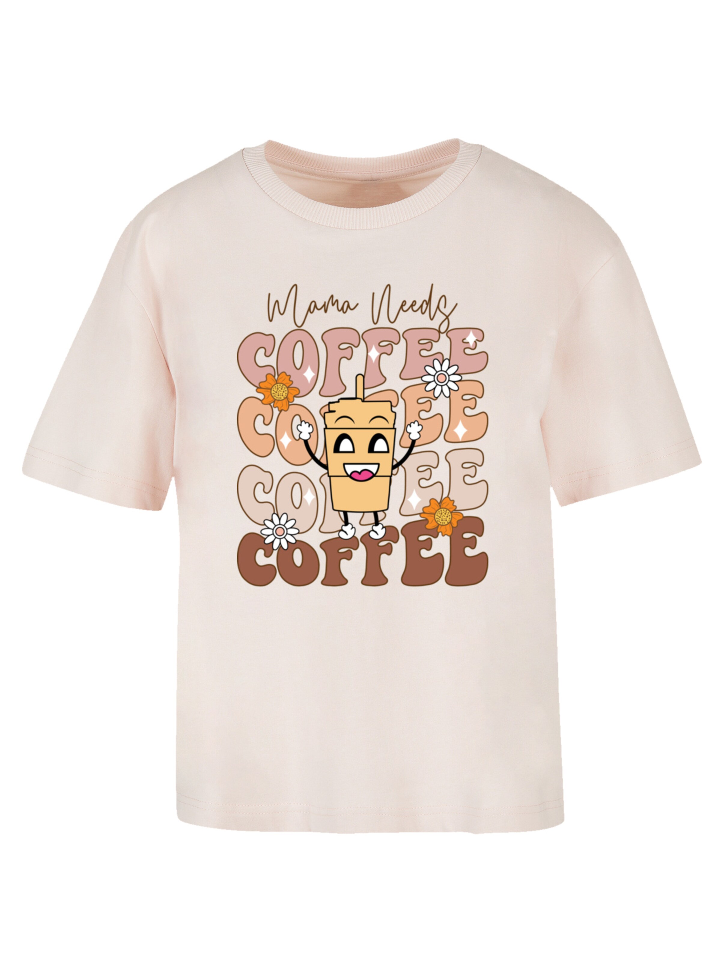 F4NT4STIC T-Shirt 'Mothers Day Coffee Lover Mom Caffeine Addiction Coffee Cup' in Pink: Vorderseite
