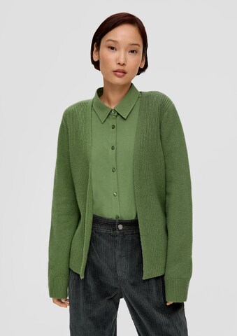 s.Oliver Knit Cardigan in Green: front