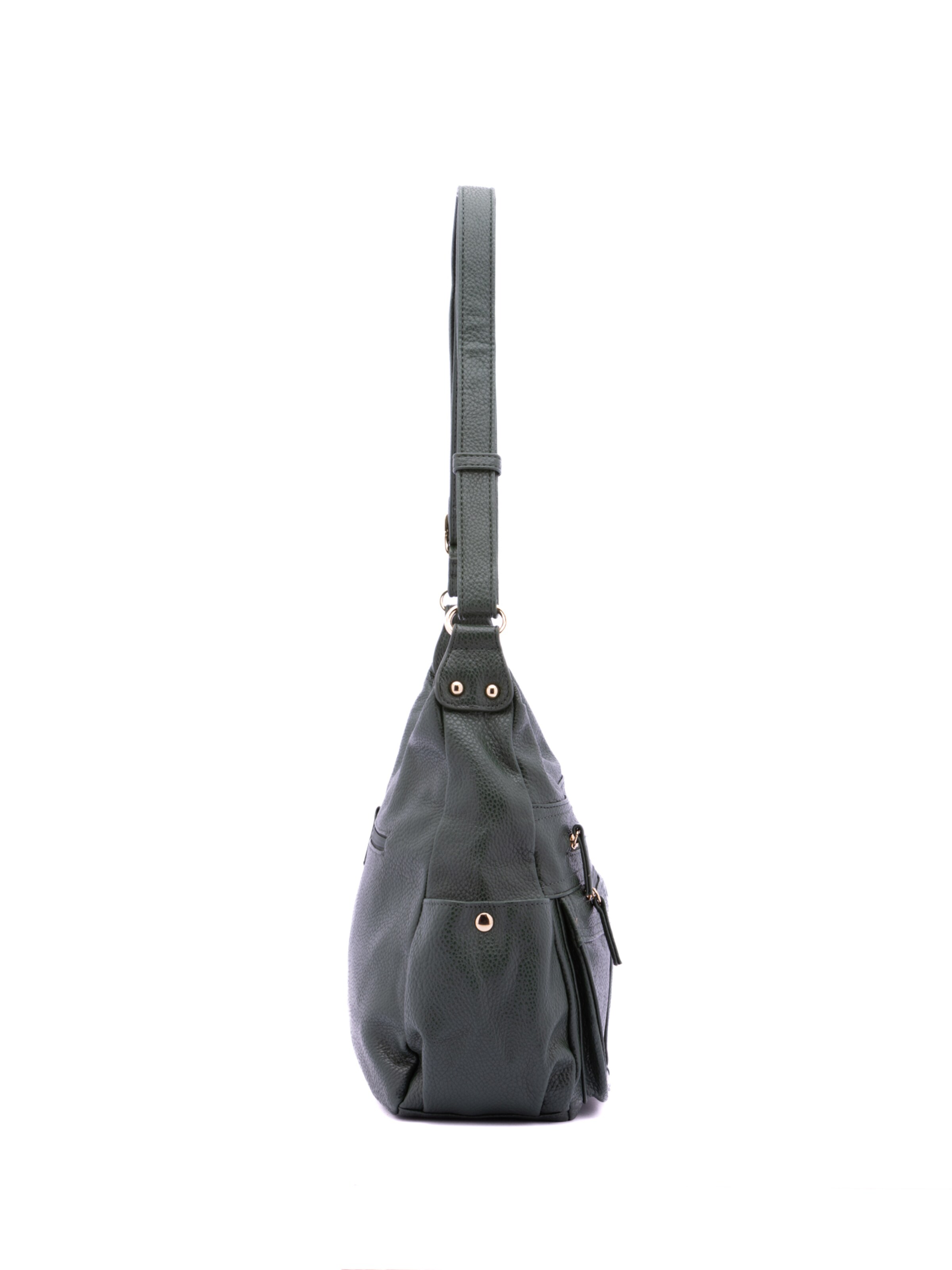 Borsa a spalla 'Borsa a Spalla Donna Ecopelle - Zip e Tasche Multiple' di B. Cavalli in verde