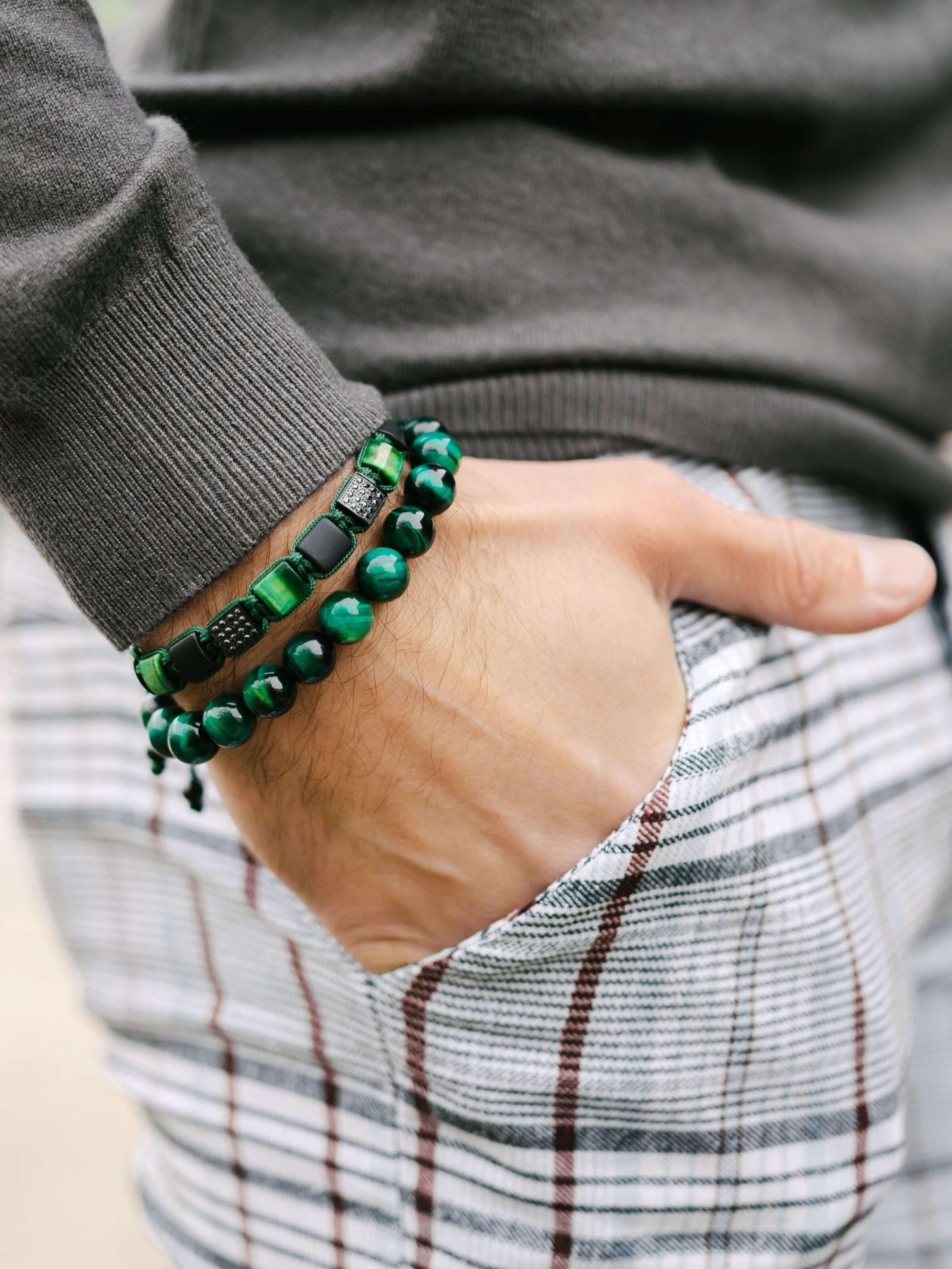 GT Collection Bracelet 'Flat-Bead' in Green