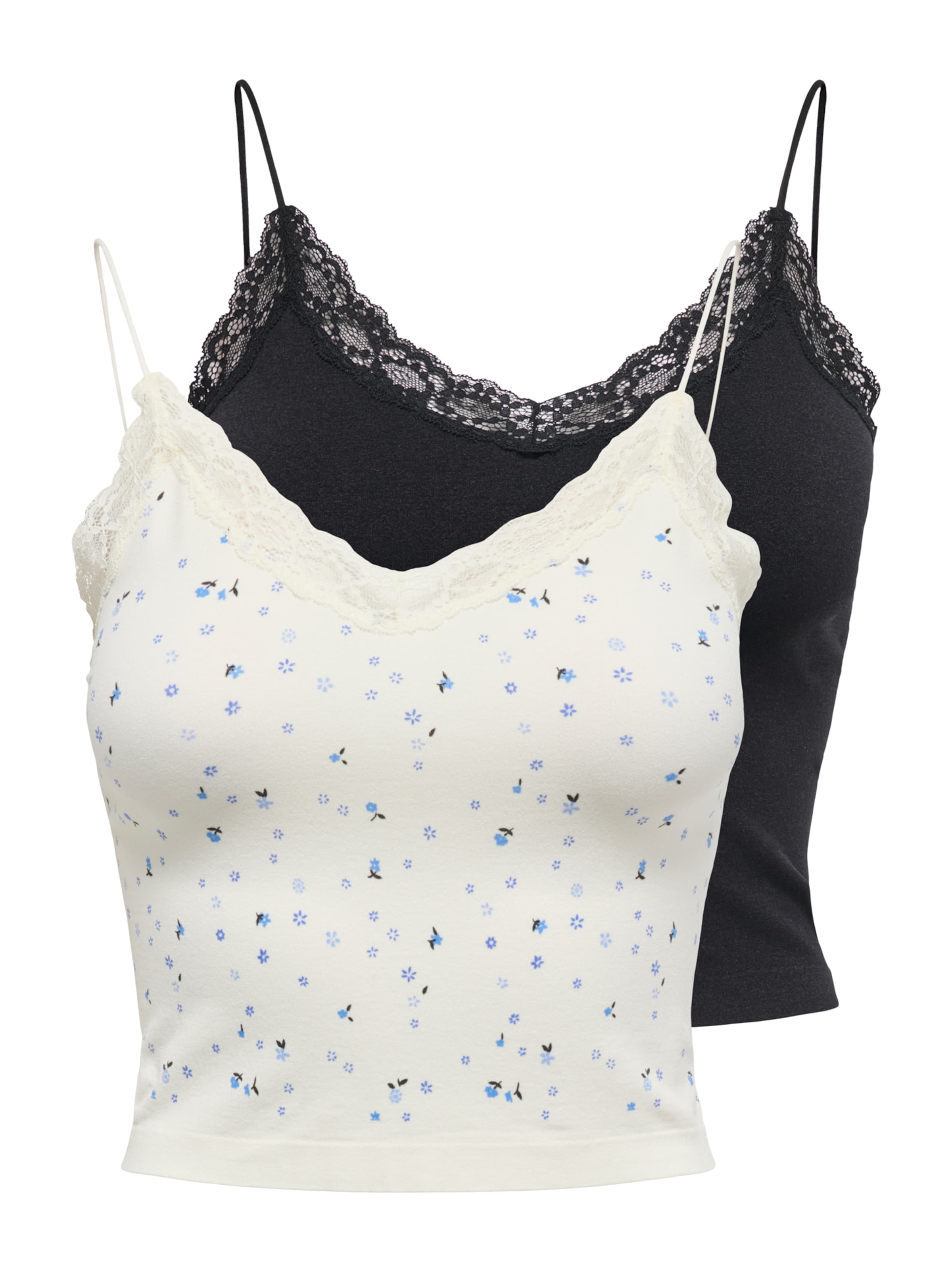 ONLY Top 'ONLVIGGA' v velikosti XS-S  | svetlo modra / črna / bela barva, Prikaz izdelka