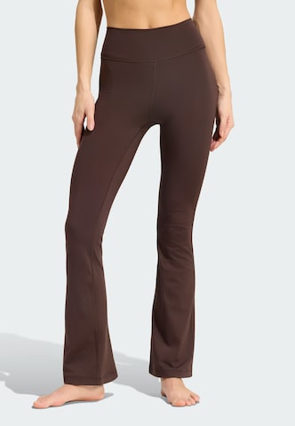 ADIDAS PERFORMANCE Flared Sports trousers 'All Me Essentials' in Brown: front