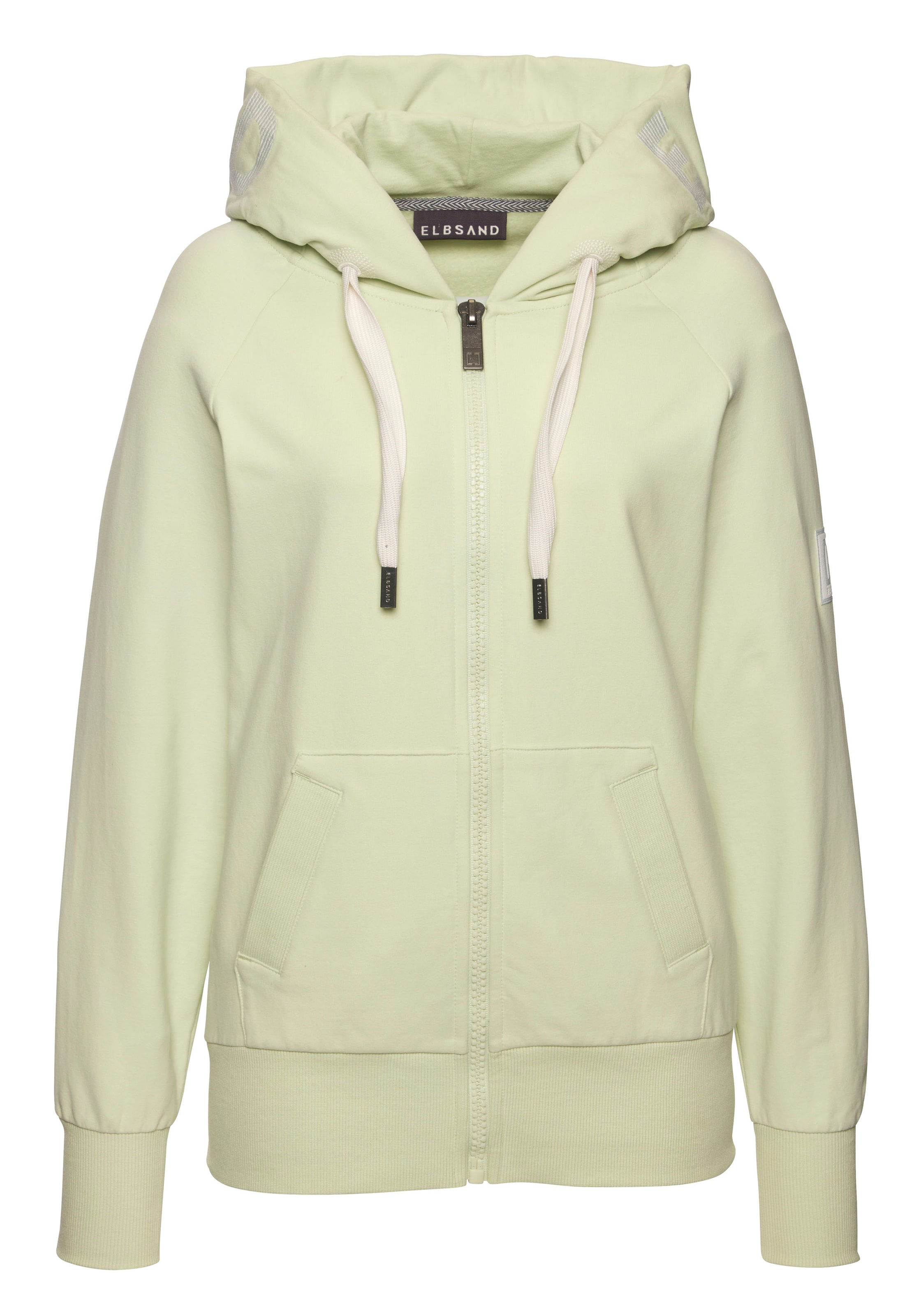 Elbsand Zip-Up Hoodie in Green: front